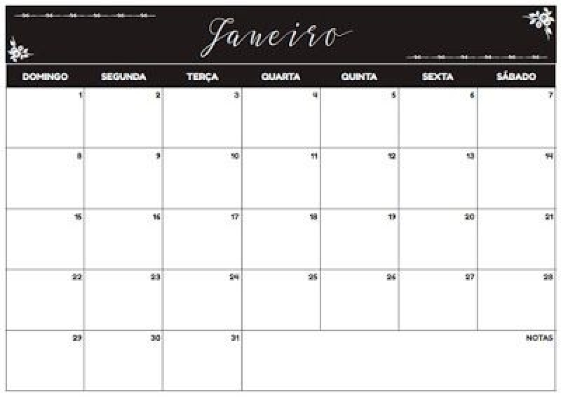 Calendário de Folha Vila Gouvea - Calendário Folha