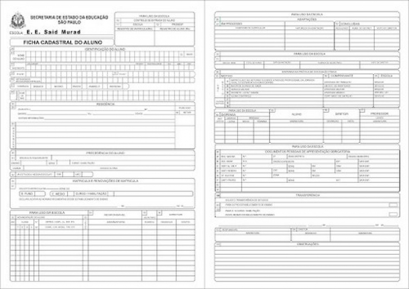 Ficha de Matrícula para Berçário Preços Pompéia - Ficha de Matrícula Reforço Escolar